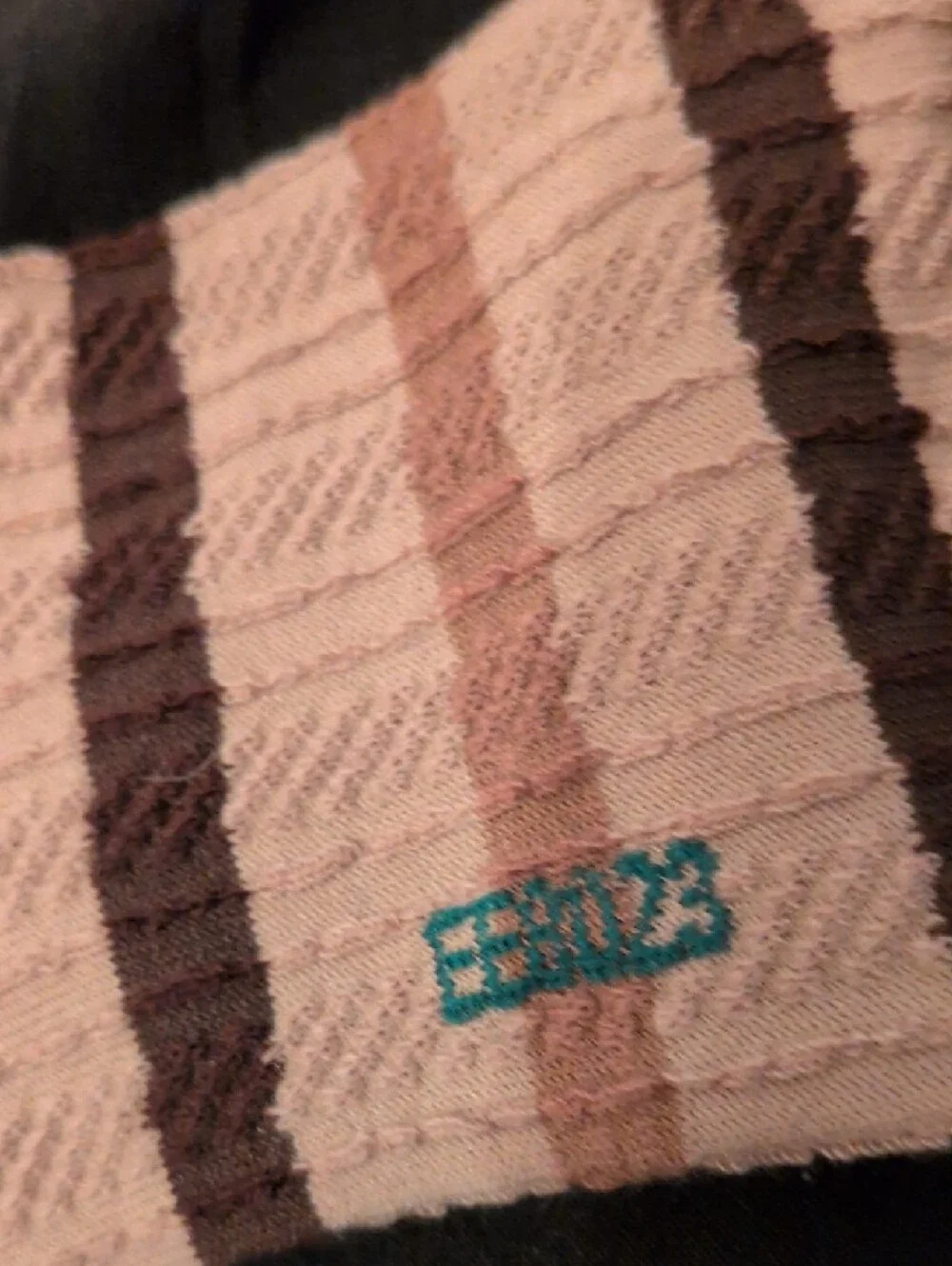 Dior Tan Crew Socks with Dark Brown Stripes - Picture 7 of 9